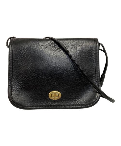 SLOW&CO（スロウアンドコー）SLOW&CO (スロウアンドコー) レザーショルダーバッグ ブラックの古着・服飾アイテム
