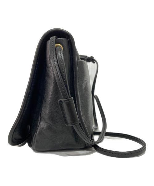 SLOW&CO（スロウアンドコー）SLOW&CO (スロウアンドコー) レザーショルダーバッグ ブラックの古着・服飾アイテム