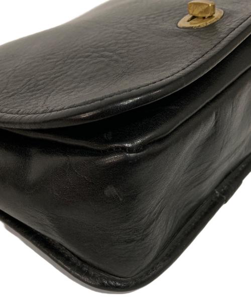 SLOW&CO（スロウアンドコー）SLOW&CO (スロウアンドコー) レザーショルダーバッグ ブラックの古着・服飾アイテム