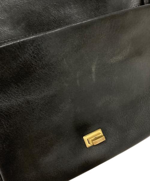 SLOW&CO（スロウアンドコー）SLOW&CO (スロウアンドコー) レザーショルダーバッグ ブラックの古着・服飾アイテム