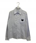 MIU MIUミュウミュウ）の古着「キャットワッペンシャツ」｜ブルー