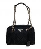 PRADAプラダ）の古着「キルティングチェーンバッグ」｜ブラック