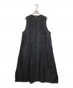 Y'sワイズ）の古着「25SS COTTON LINEN DUMP SLEEVELESS DRESS」｜ブラック