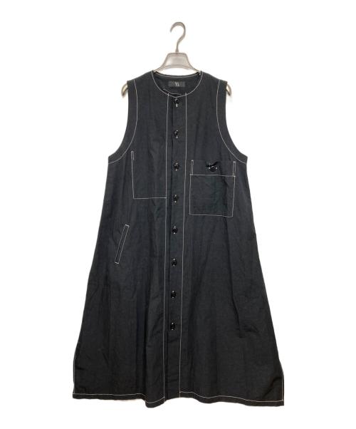 Y's（ワイズ）Y's (ワイズ) 25SS COTTON LINEN DUMP SLEEVELESS DRESS ブラック サイズ:1の古着・服飾アイテム