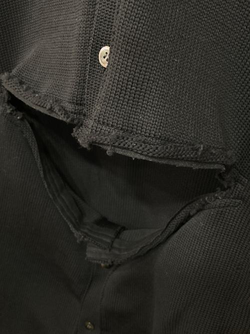 COMME des GARCONS（コムデギャルソン）COMME des GARCONS (コムデギャルソン) 変形スラッシュカーディガン ブラック サイズ:XSの古着・服飾アイテム