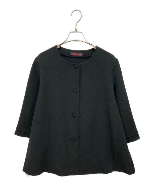 詩仙堂（シセンドウ）詩仙堂 (シセンドウ) ノーカラーブラウス ブラック サイズ:記載なしの古着・服飾アイテム