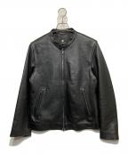 BLACK LABEL CRESTBRIDGEブラックレーベル クレストブリッジ）の古着「シングルレザーライダースジャケット」｜ブラック