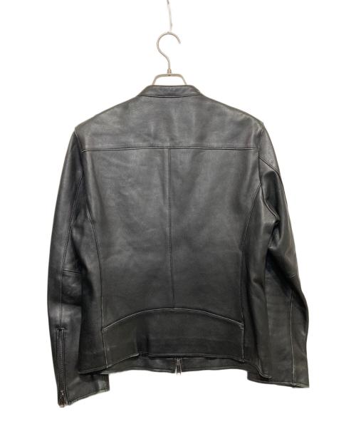 BLACK LABEL CRESTBRIDGE（ブラックレーベル クレストブリッジ）BLACK LABEL CRESTBRIDGE (ブラックレーベル クレストブリッジ) シングルレザーライダースジャケット ブラック サイズ:Mの古着・服飾アイテム