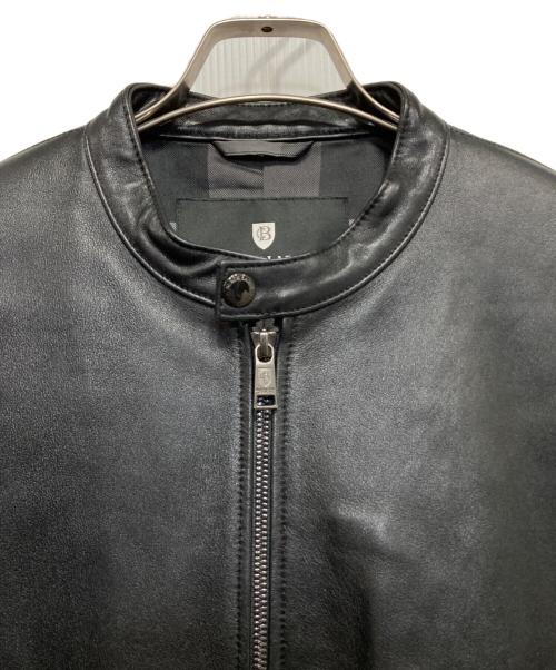 BLACK LABEL CRESTBRIDGE（ブラックレーベル クレストブリッジ）BLACK LABEL CRESTBRIDGE (ブラックレーベル クレストブリッジ) シングルレザーライダースジャケット ブラック サイズ:Mの古着・服飾アイテム