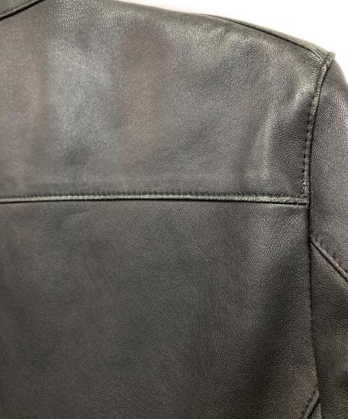 BLACK LABEL CRESTBRIDGE（ブラックレーベル クレストブリッジ）BLACK LABEL CRESTBRIDGE (ブラックレーベル クレストブリッジ) シングルレザーライダースジャケット ブラック サイズ:Mの古着・服飾アイテム