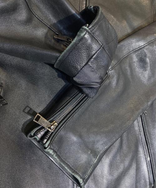 BLACK LABEL CRESTBRIDGE（ブラックレーベル クレストブリッジ）BLACK LABEL CRESTBRIDGE (ブラックレーベル クレストブリッジ) シングルレザーライダースジャケット ブラック サイズ:Mの古着・服飾アイテム