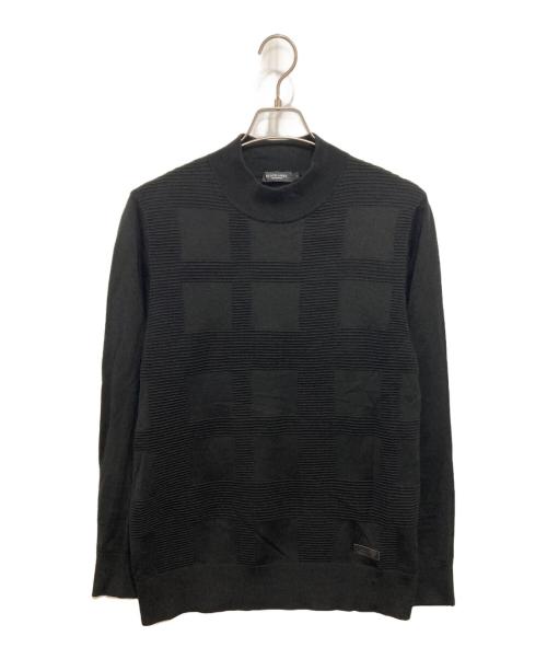 BLACK LABEL CRESTBRIDGE（ブラックレーベル クレストブリッジ）BLACK LABEL CRESTBRIDGE (ブラックレーベル クレストブリッジ) シャドーチェックハイネックニット ブラック サイズ:Lの古着・服飾アイテム