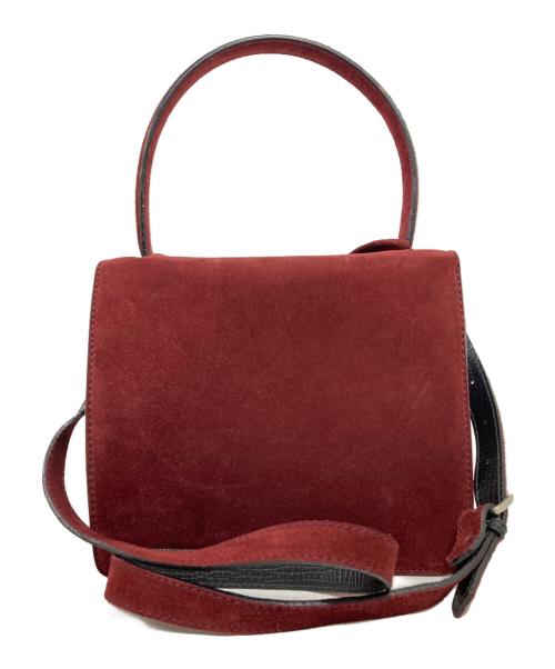 LOEWE（ロエベ）LOEWE (ロエベ) スエードトライアングルショルダーバッグ レッドの古着・服飾アイテム