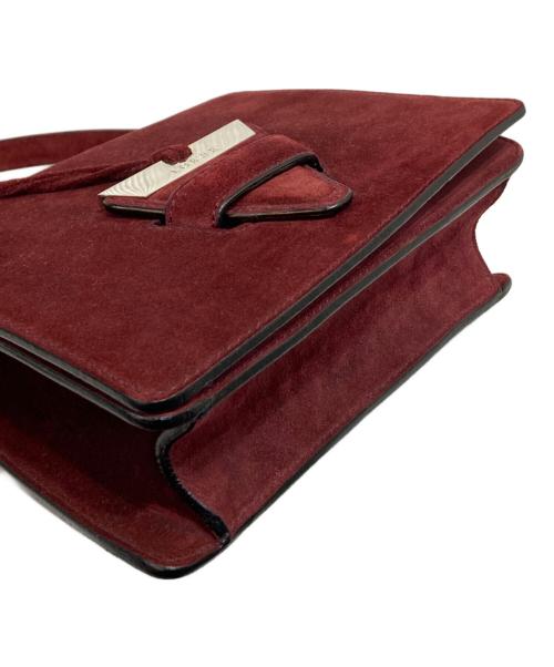 LOEWE（ロエベ）LOEWE (ロエベ) スエードトライアングルショルダーバッグ レッドの古着・服飾アイテム