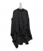 MOYURUモユル）の古着「カットオフシャツワンピース」｜ブラック