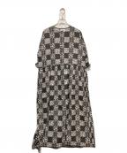 TSUHARU×HATAKAKEツハル×ハタカケ）の古着「袖切替ボリュームワンピース」｜グレー