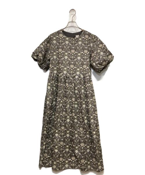 TSUHARU by samansa Mos2（ツハル バイ サマンサモスモス）TSUHARU by samansa Mos2 (ツハル バイ サマンサモスモス) LIBERTY Akinobu柄袖バルーンワンピース グリーン サイズ:FREEの古着・服飾アイテム