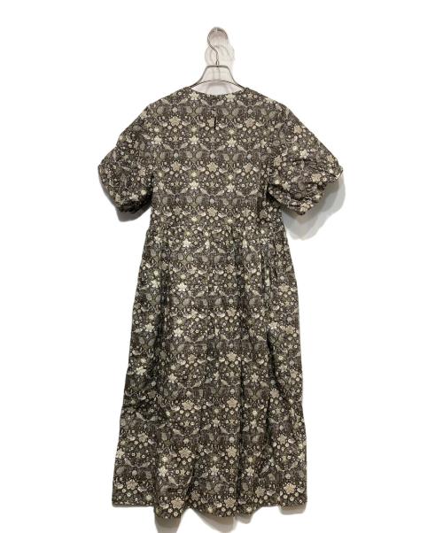 TSUHARU by samansa Mos2（ツハル バイ サマンサモスモス）TSUHARU by samansa Mos2 (ツハル バイ サマンサモスモス) LIBERTY Akinobu柄袖バルーンワンピース グリーン サイズ:FREEの古着・服飾アイテム