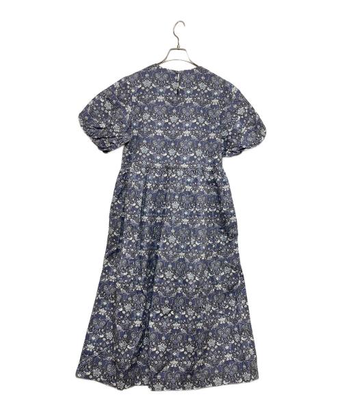 TSUHARU by samansa Mos2（ツハル バイ サマンサモスモス）TSUHARU by samansa Mos2 (ツハル バイ サマンサモスモス) LIBERTY Akinobu柄袖バルーンワンピース ブルー サイズ:FREEの古着・服飾アイテム
