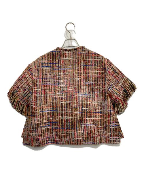 MACPHEE（マカフィー）MACPHEE (マカフィー) マルチツイード ラウンドカラージャケット レッド サイズ:FREEの古着・服飾アイテム