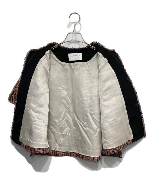 MACPHEE（マカフィー）MACPHEE (マカフィー) マルチツイード ラウンドカラージャケット レッド サイズ:FREEの古着・服飾アイテム