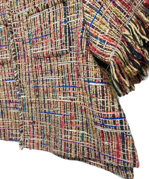 MACPHEE（マカフィー）MACPHEE (マカフィー) マルチツイード ラウンドカラージャケット レッド サイズ:FREEの古着・服飾アイテム