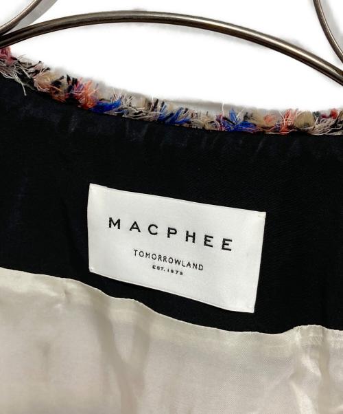 MACPHEE（マカフィー）MACPHEE (マカフィー) マルチツイード ラウンドカラージャケット レッド サイズ:FREEの古着・服飾アイテム