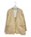 ）の古着「ノーカラージャケット」｜ベージュ