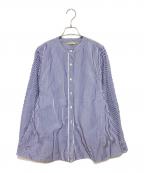 Curensologyカレンソロジー）の古着「ストライプフレアブラウス」｜ブルー×ホワイト