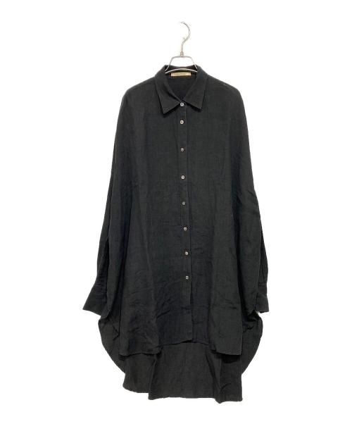 Curensology（カレンソロジー）Curensology (カレンソロジー) リネンシャツワンピース ブラック サイズ:Ｆの古着・服飾アイテム