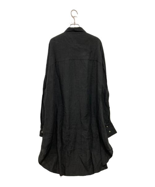 Curensology（カレンソロジー）Curensology (カレンソロジー) リネンシャツワンピース ブラック サイズ:Ｆの古着・服飾アイテム