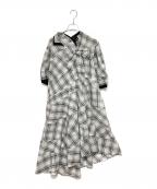 tricot COMME des GARCONSトリココムデギャルソン）の古着「チェックシアーワンピース」｜ホワイト