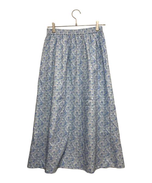 TSUHARU by samansa Mos2（ツハル バイ サマンサモスモス）TSUHARU by samansa Mos2 (ツハル バイ サマンサモスモス) Swift's Song柄前釦スカート ブルー サイズ:FREEの古着・服飾アイテム