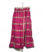 ICHI Antiquite'sイチ アンティークス）の古着「リネンブレンドスカート」｜ピンク