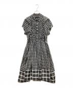tricot COMME des GARCONSトリココムデギャルソン）の古着「フリルチェックワンピース」｜ブラック
