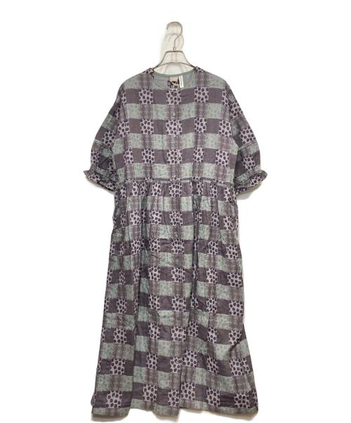 TSUHARU by samansa Mos2（ツハル バイ サマンサモスモス）TSUHARU by samansa Mos2 (ツハル バイ サマンサモスモス) HATAKAKE (ハタカケ) 袖切替ボリュームワンピース パープル サイズ:FREEの古着・服飾アイテム