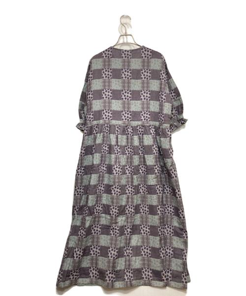 TSUHARU by samansa Mos2（ツハル バイ サマンサモスモス）TSUHARU by samansa Mos2 (ツハル バイ サマンサモスモス) HATAKAKE (ハタカケ) 袖切替ボリュームワンピース パープル サイズ:FREEの古着・服飾アイテム