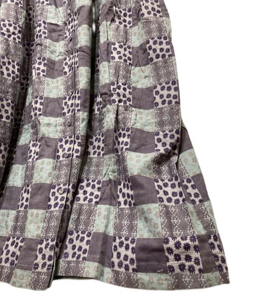 TSUHARU by samansa Mos2（ツハル バイ サマンサモスモス）TSUHARU by samansa Mos2 (ツハル バイ サマンサモスモス) HATAKAKE (ハタカケ) 袖切替ボリュームワンピース パープル サイズ:FREEの古着・服飾アイテム