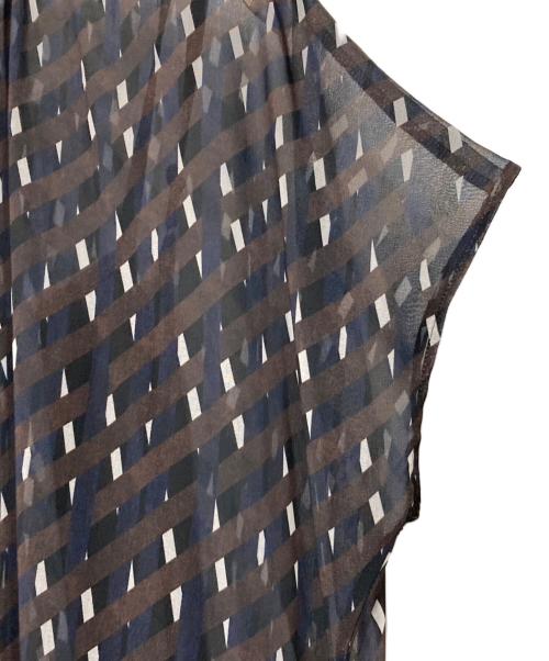 23区（ニジュウサンク）23区 (ニジュウサンク) Ratti ウォールプリント ワンピース ネイビー サイズ:36の古着・服飾アイテム