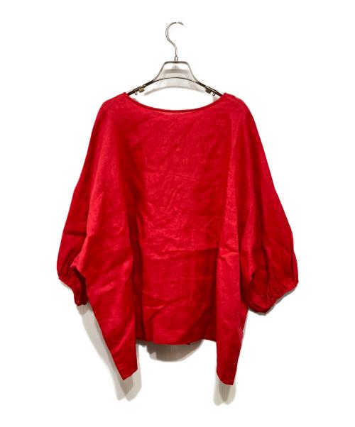 BEARDSLEY（ビアズリー）BEARDSLEY (ビアズリー) リネン前後ブラウス レッド サイズ:Fの古着・服飾アイテム