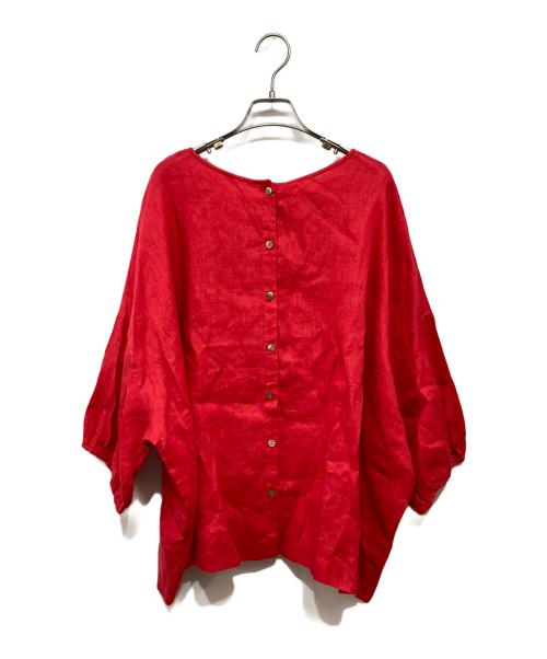 BEARDSLEY（ビアズリー）BEARDSLEY (ビアズリー) リネン前後ブラウス レッド サイズ:Fの古着・服飾アイテム