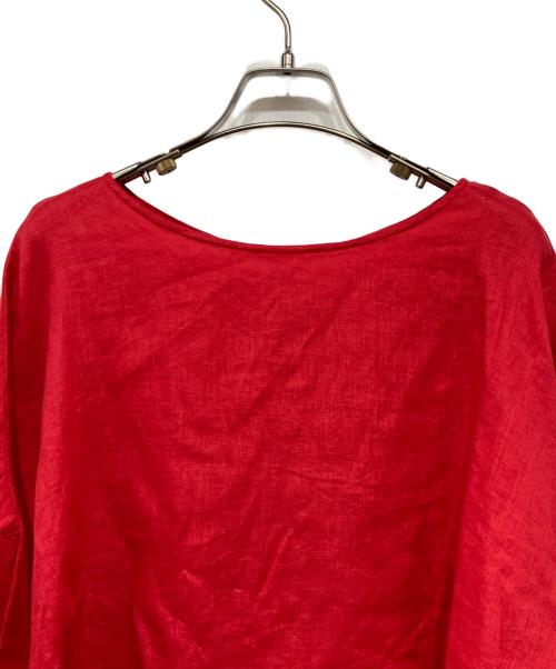 BEARDSLEY（ビアズリー）BEARDSLEY (ビアズリー) リネン前後ブラウス レッド サイズ:Fの古着・服飾アイテム