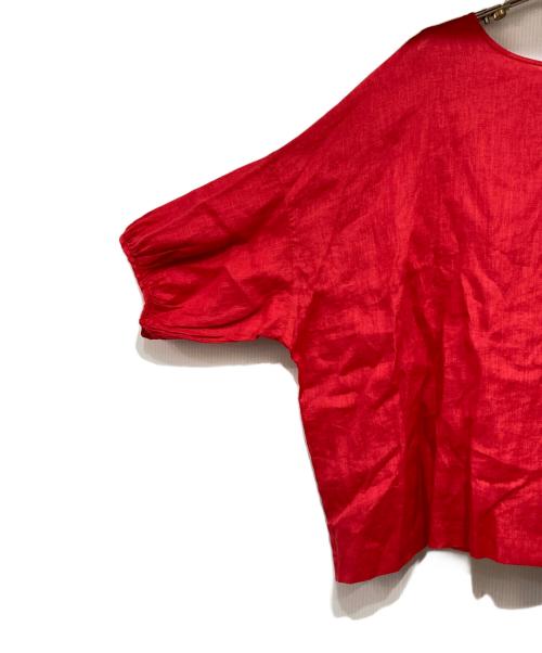 BEARDSLEY（ビアズリー）BEARDSLEY (ビアズリー) リネン前後ブラウス レッド サイズ:Fの古着・服飾アイテム