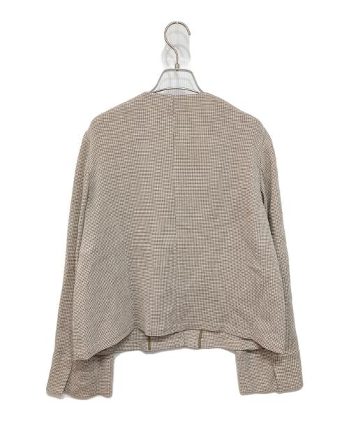 自由区（ジユウク）自由区 (ジユウク) 【洗える】ライトカラミノーカラー ジャケット ベージュ サイズ:38の古着・服飾アイテム