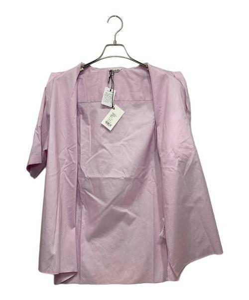 AURALEE（オーラリー）AURALEE (オーラリー) WASHED FINX TYPEWRITER OPEN COLLAR HALF SLEEVED SHIRT ピンク サイズ:3の古着・服飾アイテム
