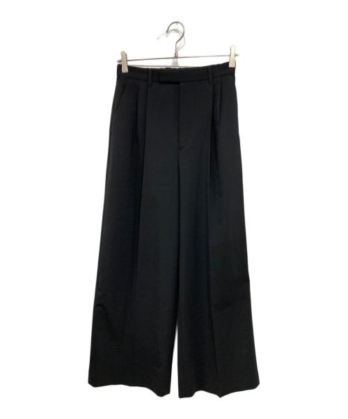 FRAMeWORK（フレームワーク）FRAMeWORK (フレームワーク) ウォッシャブルTWタックワイドパンツ ブラック サイズ:36の古着・服飾アイテム