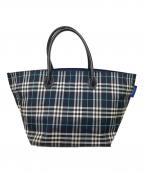 Burberry'sバーバリー）の古着「チェックトートバッグ」｜ネイビー