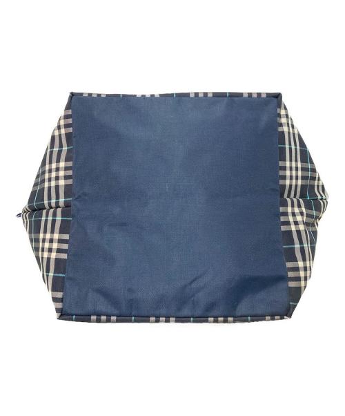 Burberry's（バーバリー）Burberry's (バーバリーズ) チェックトートバッグ ネイビーの古着・服飾アイテム