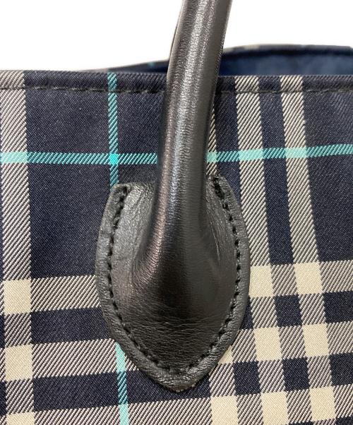 Burberry's（バーバリー）Burberry's (バーバリーズ) チェックトートバッグ ネイビーの古着・服飾アイテム