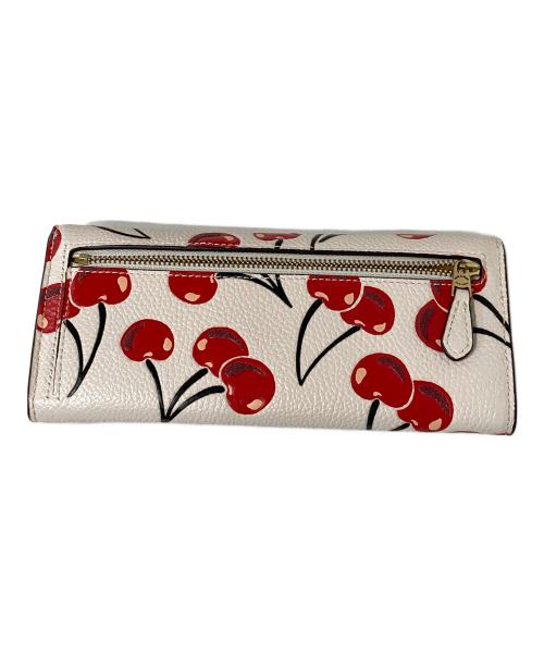 COACH（コーチ）COACH (コーチ) ウィン ソフト ウォレット ウィズ チェリー プリント レッド×ホワイトの古着・服飾アイテム